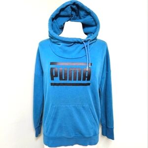 Puma Refresh Hoodie Cowl Neck Corsair Teal Turquoise Black Medium